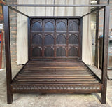 Hand carved Indian Multi Arch canopy bed