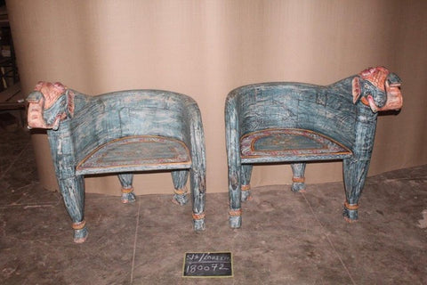 Vintage blue elephant chairs