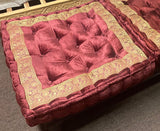 Burgundy Velvet Meditation Tufted Cushion