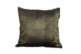 Black Paisley Sari Pillow Cover
