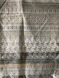 Peacock Semi sheer Curtain in black sari panel