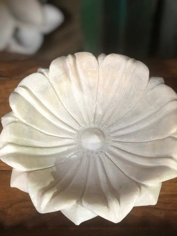 White Marble Lotus Marble Plates