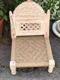 Carved Low Folding Indian Pidda Chair