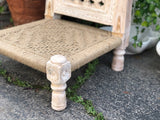 Carved Low Folding Indian Pidda Chair