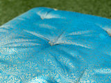 Baby Blue Paisley Meditation Tufted Cushion