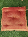 Red Paisley Meditation Tufted Cushion