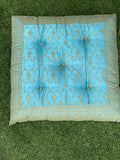 Turquoise Meditation Tufted Cushion