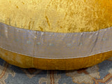 Gold Yellow Velvet fabric Round Cushion