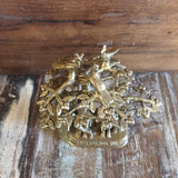 Brass Radha and Krishna under a tree idol 7"