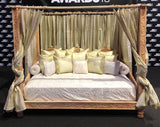 natural wood bed