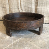Indian Hand carved grinder table/ Chakki