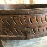 Indian Hand carved grinder table/ Chakki