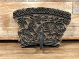 Vintage wooden sari block print hooks