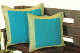 Turquoise Art Silk Pillow Cover