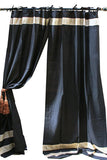 Indian Fabric Black Art Silk Curtains