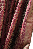 Indian Sari Fabric Burgundy Curtain-Kela
