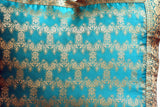 Indian Sari Fabric Fatima Aqua Pillow Cover on sale