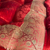 Red Velvet Meditation Tufted Cushion