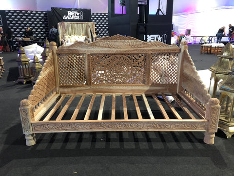 Indian Lotus Hand Carved Daybed