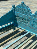 Turquoise Jula handcarved Daybed