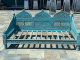 Turquoise Jula handcarved Daybed