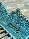 Turquoise Jula handcarved Daybed