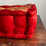 Red Velvet Meditation Tufted Cushion