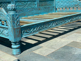 Turquoise Jula handcarved Daybed