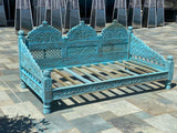 Turquoise Jula handcarved Daybed