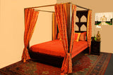 wooden canopy bed