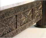 Hand Carved Low Pillar Lotus Bed
