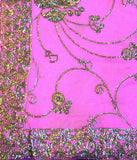 Indian Sari Fabric Electric Pink