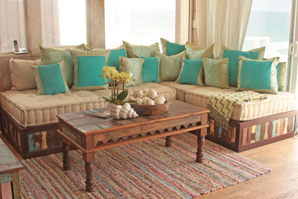 Moroccan Modular Style Sofa Base in Reclaimed Wood Tara Design