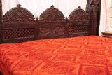 Indian Orange Mirrors Embroidered Bed Cover