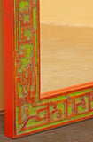 Painted Wall Mirror with Geometrical Detail