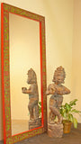 Painted Wall Mirror with Geometrical Detail