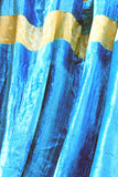 Indian Velvet Fabric Light Blue Curtain
