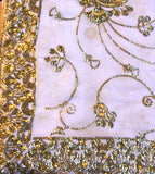 Indian Sari Fabric Electric White