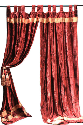 Burgundy Wine Velvet Curtains