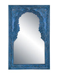 Blue Wood Indian Arched Mirror