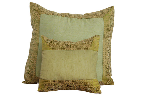 Green Art Silk Pillow Cover