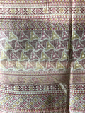Peacock Semi sheer Curtain in Red sari panel