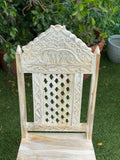 WhiteWash Carved Dining Chair 