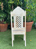 WhiteWash Carved Dining Chair 