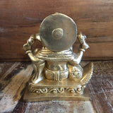 Brass Ganesha Sitting On Peacock 5"
