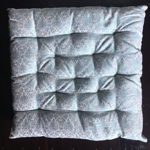 Light Blue Brocade fabric Chair Cushion