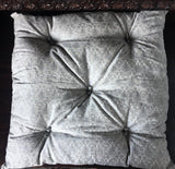 Gray brocade fabric floor sitting cushion