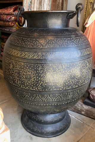 Hand-Hammered and Detailed Brass Pots