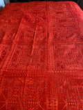 Orange  Indian Mirrors Embroidered Bed Cover