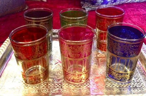 Multi Color Moroccan Tea Glasses